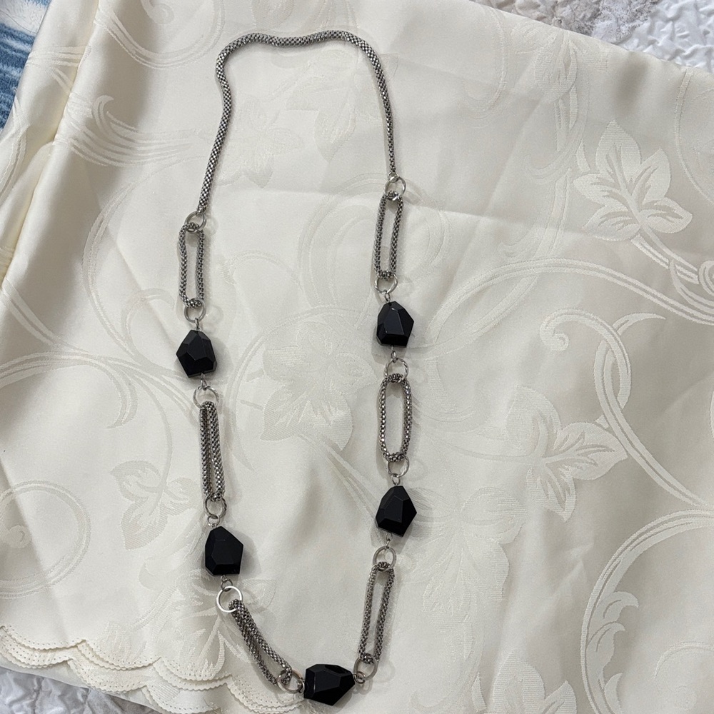 Elegant Black and Silver Necklace